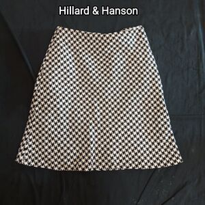 Hillard &Hanson Black And White Size 6 Skirt Wool